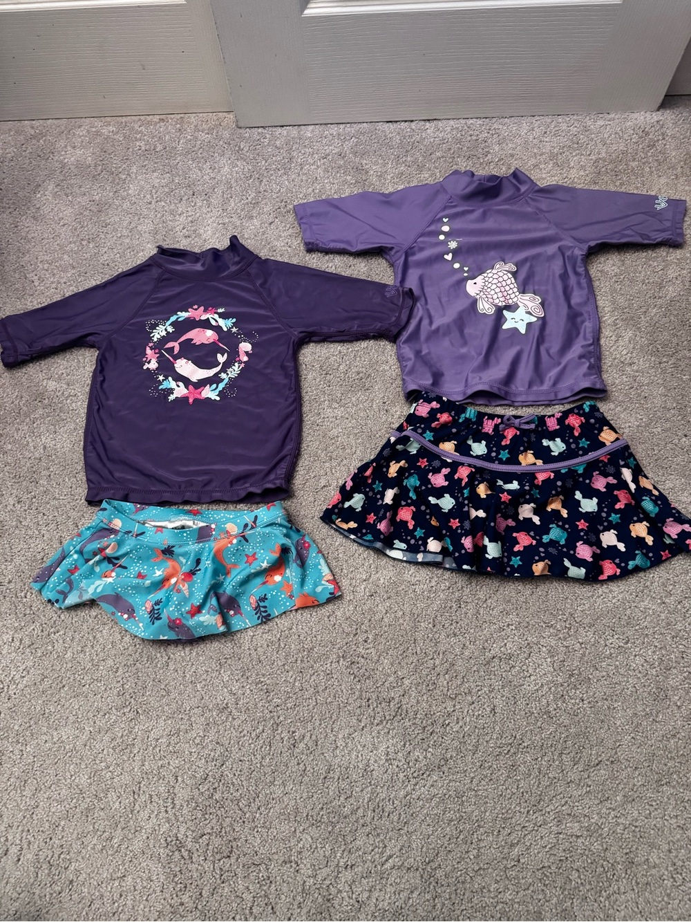 TWO UV Skinz UPF50+ Swim Sets, Purple, 6